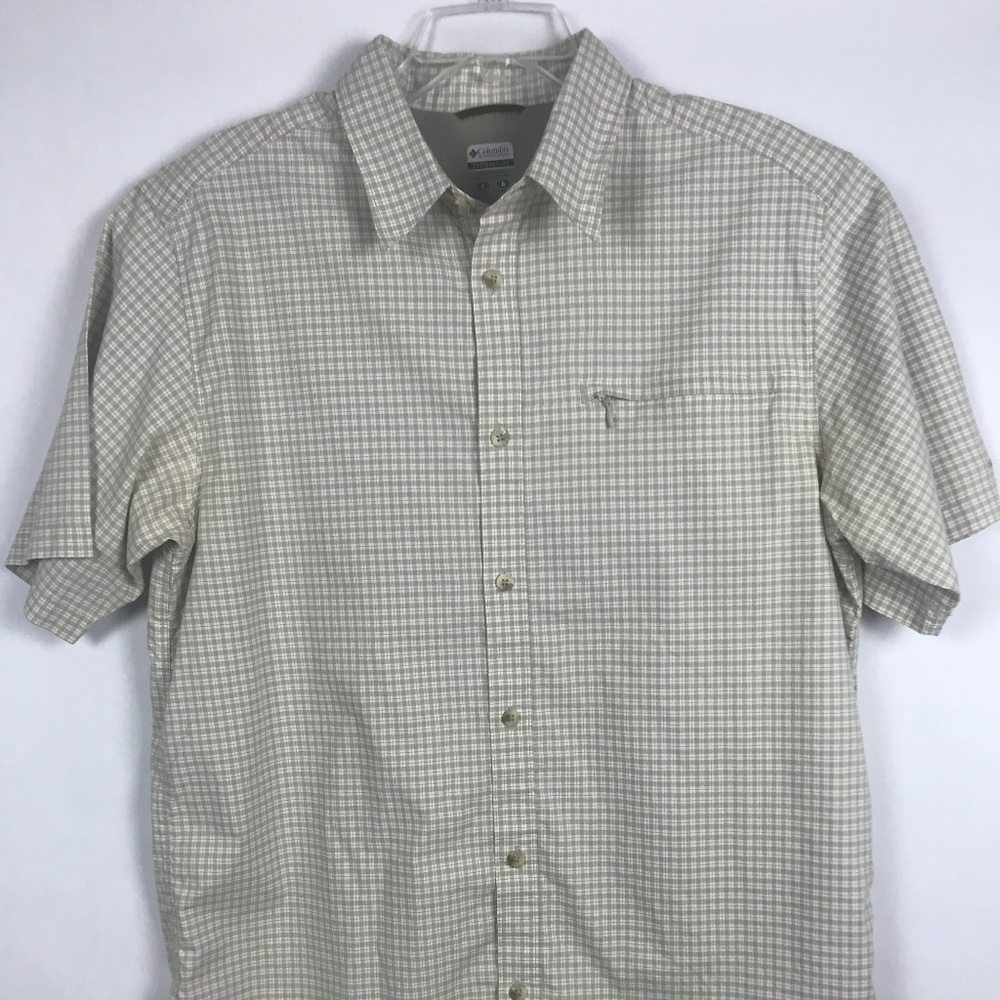 COLUMBIA TITANIUM Gray Stripe  Large Shirt